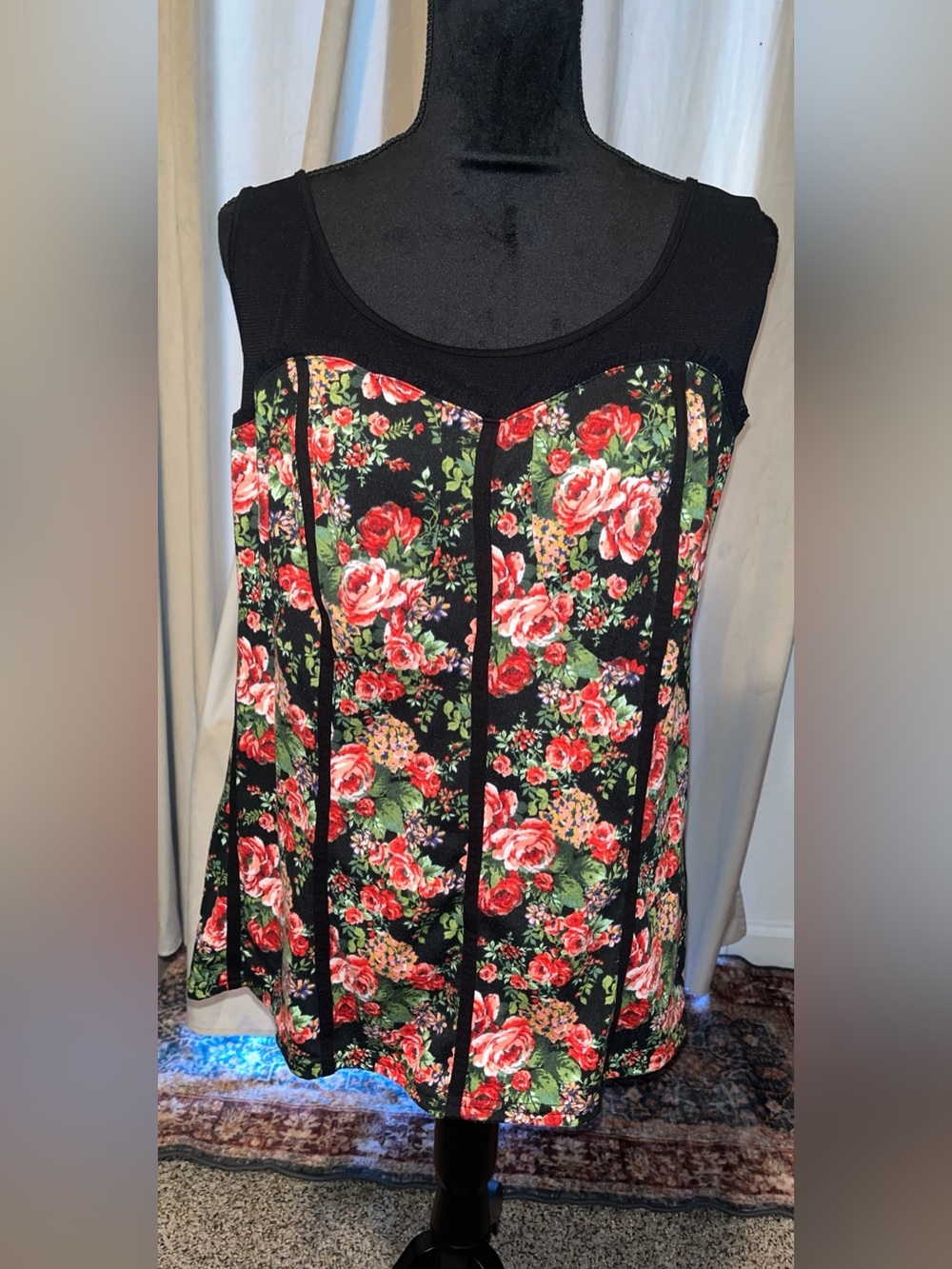 Pure Energy Floral Corset Style Top 3X